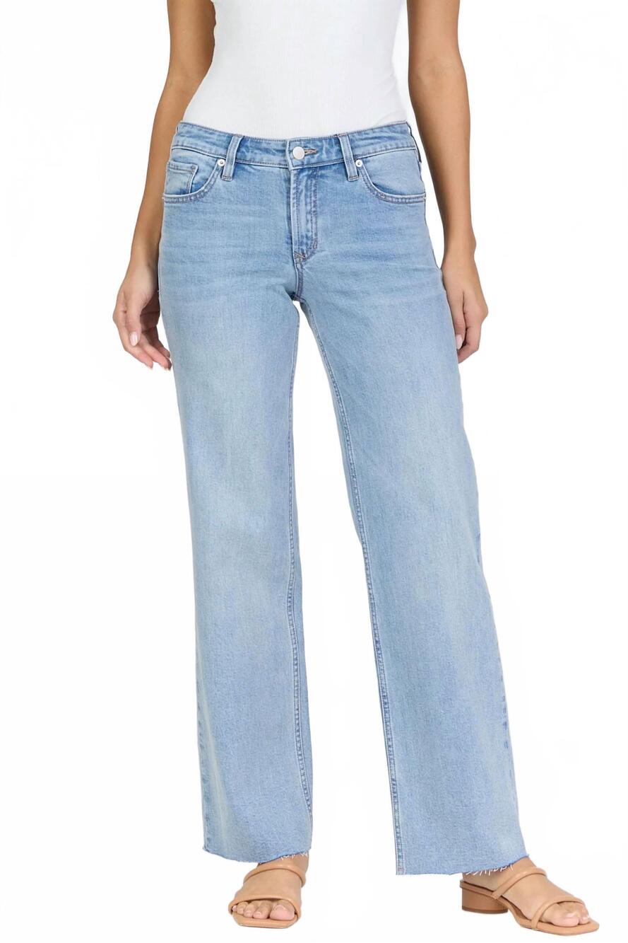 NEW DEAR JOHN DENIM drew straight leg low rise jeans in hazey blue